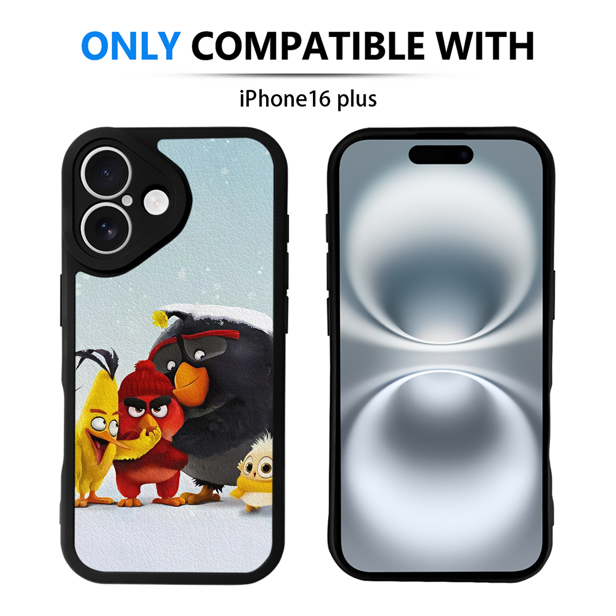 （画像用） Angry Birds アングリーバード 【iPhone 16シリーズ対応】シリコンスマホケース（レザー調） 材質：シリコン